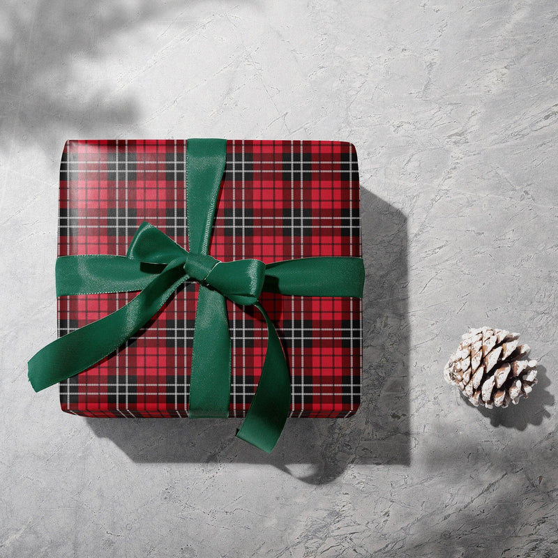 Red Plaid Christmas Gift Wrap Plaid Red Gift Paper Christmas Gift Wrapping Paper Red Plaid Traditional Christmas Paper Red Vintage Gift Wrap - The Ripple Effect Co.US