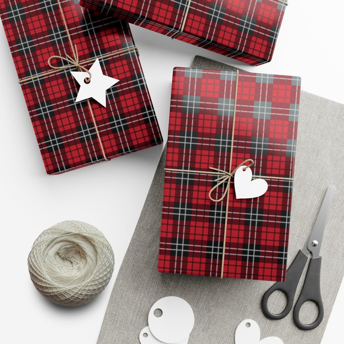 Red Plaid Christmas Gift Wrap Plaid Red Gift Paper Christmas Gift Wrapping Paper Red Plaid Traditional Christmas Paper Red Vintage Gift Wrap - The Ripple Effect Co.US