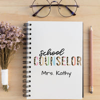 School Counselor Notebook Gift Custom Journal for School Counselor Spiral Notebook Custom School Counselor Back to School Supply Cute School - The Ripple Effect Co.US