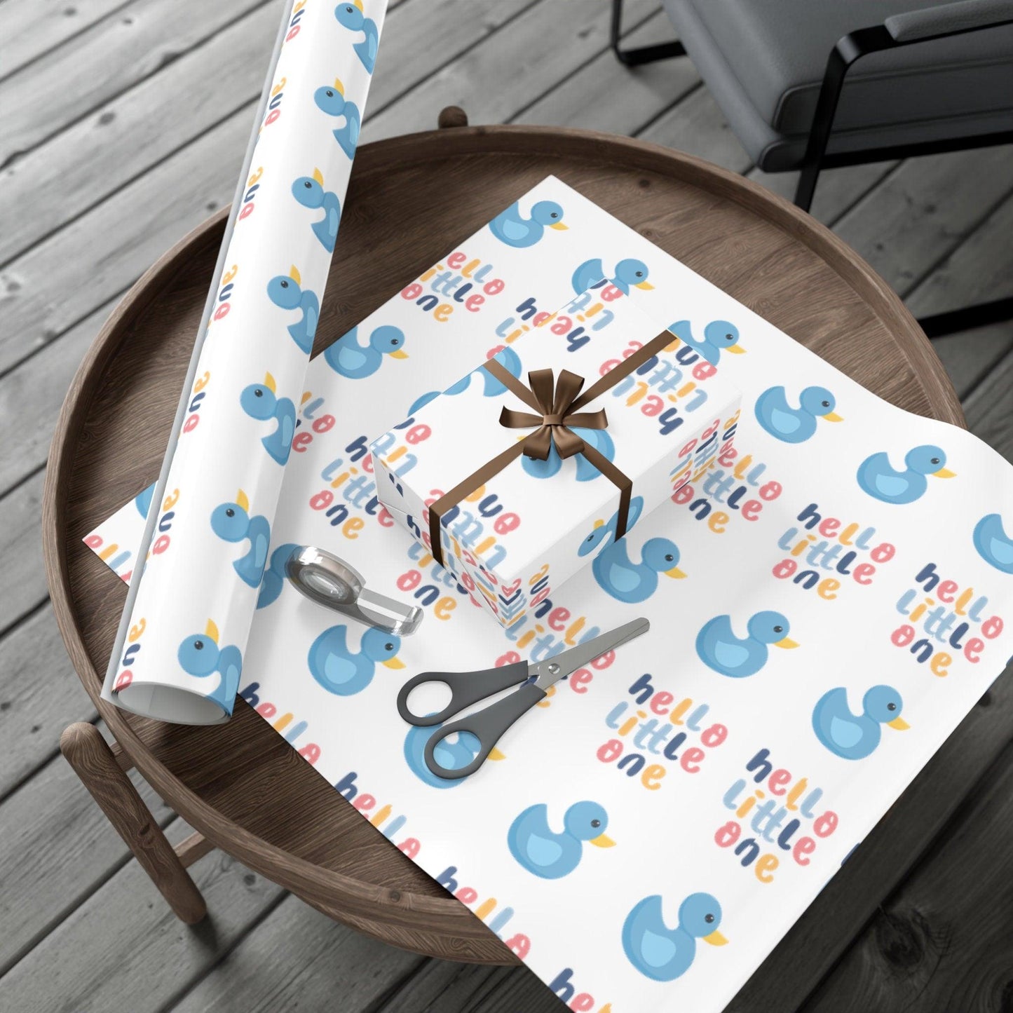 Wrapping Paper Newborn Custom Paper Baby Shower Gift Wrap Newborn Paper Wrapping Gift Baby Paper Custom Duck Little Baby Gift for New Mom - The Ripple Effect Co.US