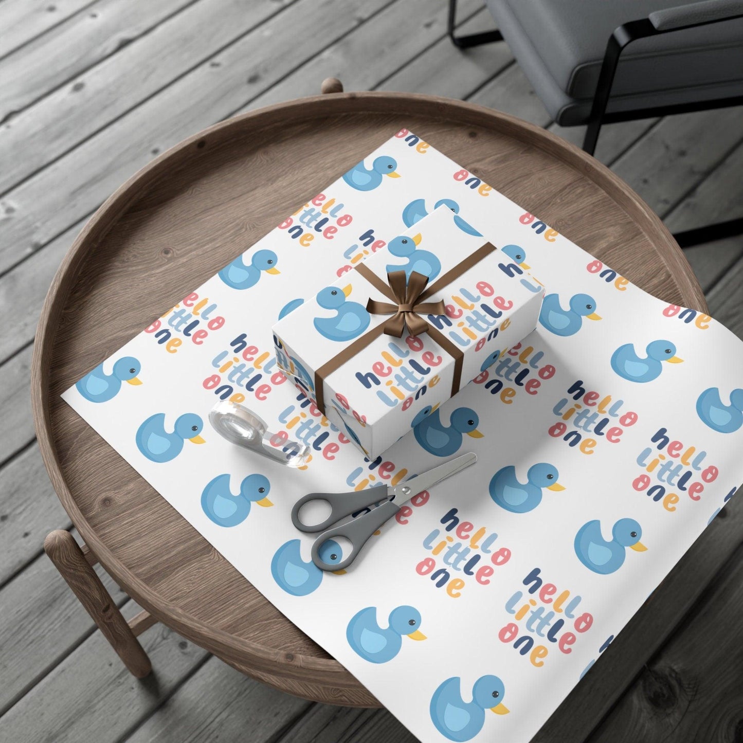 Wrapping Paper Newborn Custom Paper Baby Shower Gift Wrap Newborn Paper Wrapping Gift Baby Paper Custom Duck Little Baby Gift for New Mom - The Ripple Effect Co.US